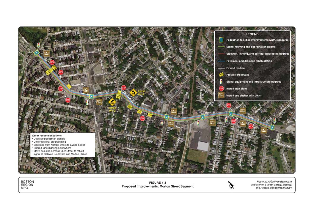 Figure 4-3 Graphic showing the proposed improvements for the Morton Street segment 