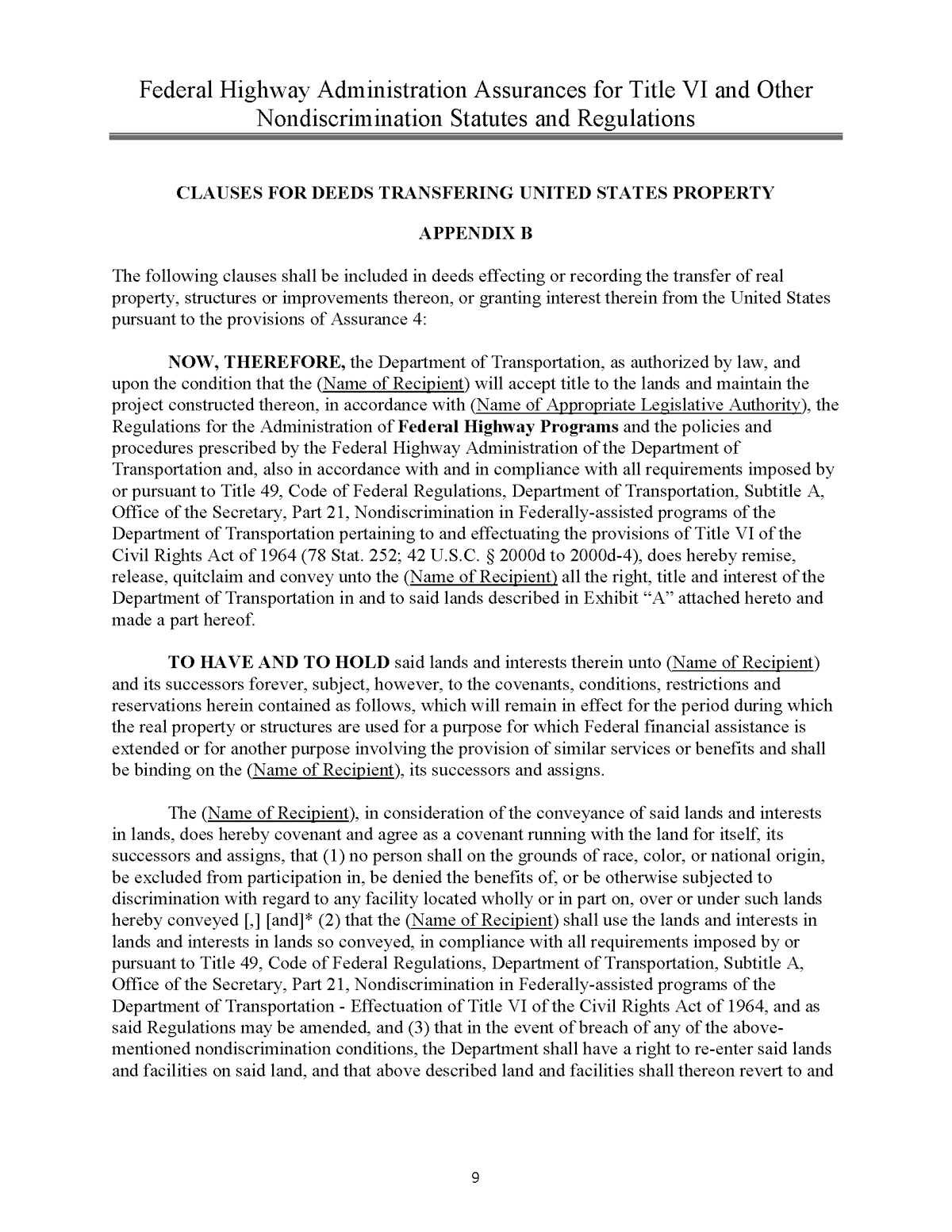 The MPO’s signed Title VI assurances are provided beginning on page 5. (Note that these documents were provided by the Federal Transit Administration [FTA] and MassDOT and are not in accessible formats. If you require assistance with these documents, please contact the MPO staff at 617.973.7100 [voice], 617.973.7089 [TTY], 617.973.8855 [fax], or publicinformation@ctps.org.).