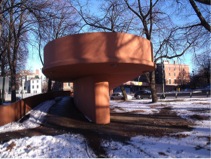 Image of an example of an accessible pedestrian bridge (Arthur Fiedler Bridge, Boston).