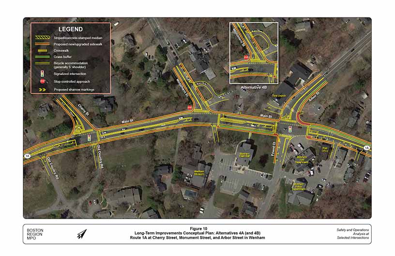 Figure 10: Long-Term Improvements Conceptual Plan: Alternatives 4A and 4B
This figure shows a plan view of the proposed modifications that are part of Alternative 4A and 4B.
