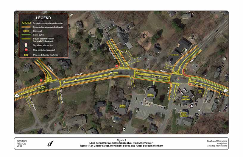 Figure 7: Long-Term Improvements Conceptual Plan: Alternative 1
This figure shows a plan view of the proposed modifications that are part of Alternative 1.

