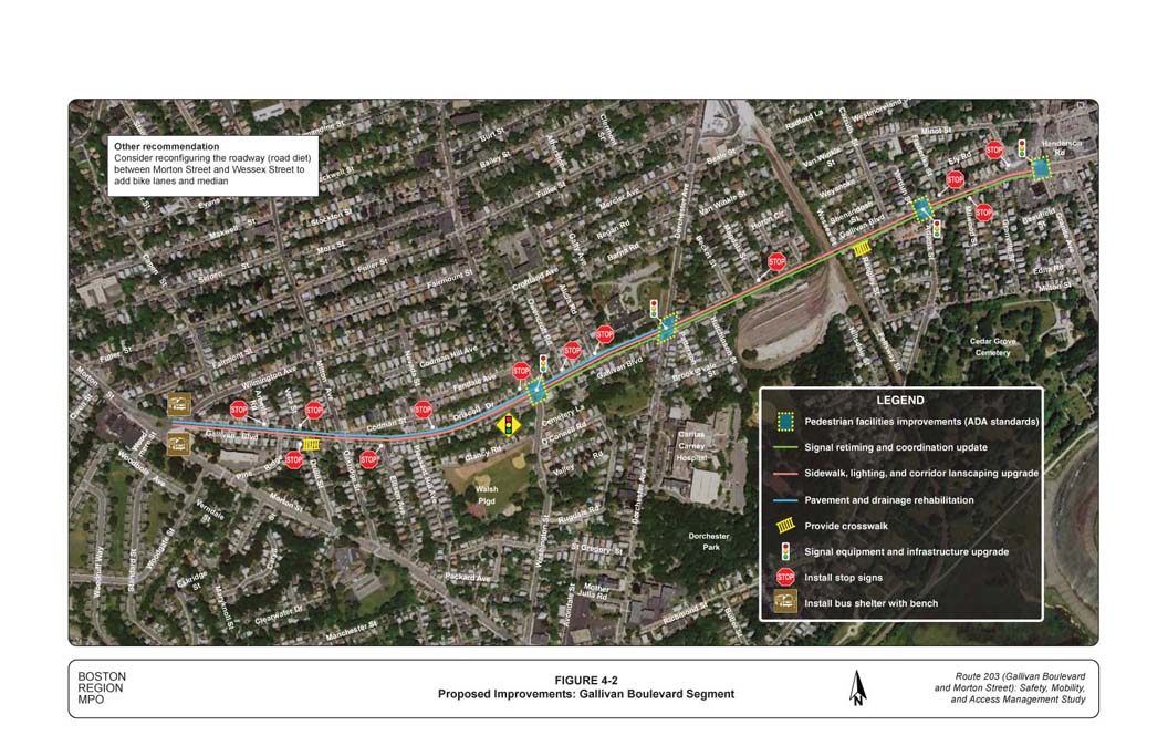 Figure 4-2 Graphic showing the proposed improvements for the Gallivan Boulevard segment 