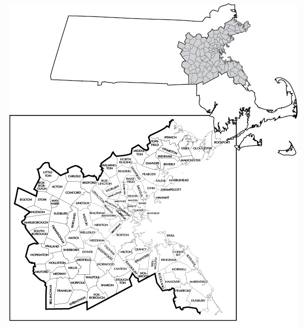 Map of the Boston Region MPO