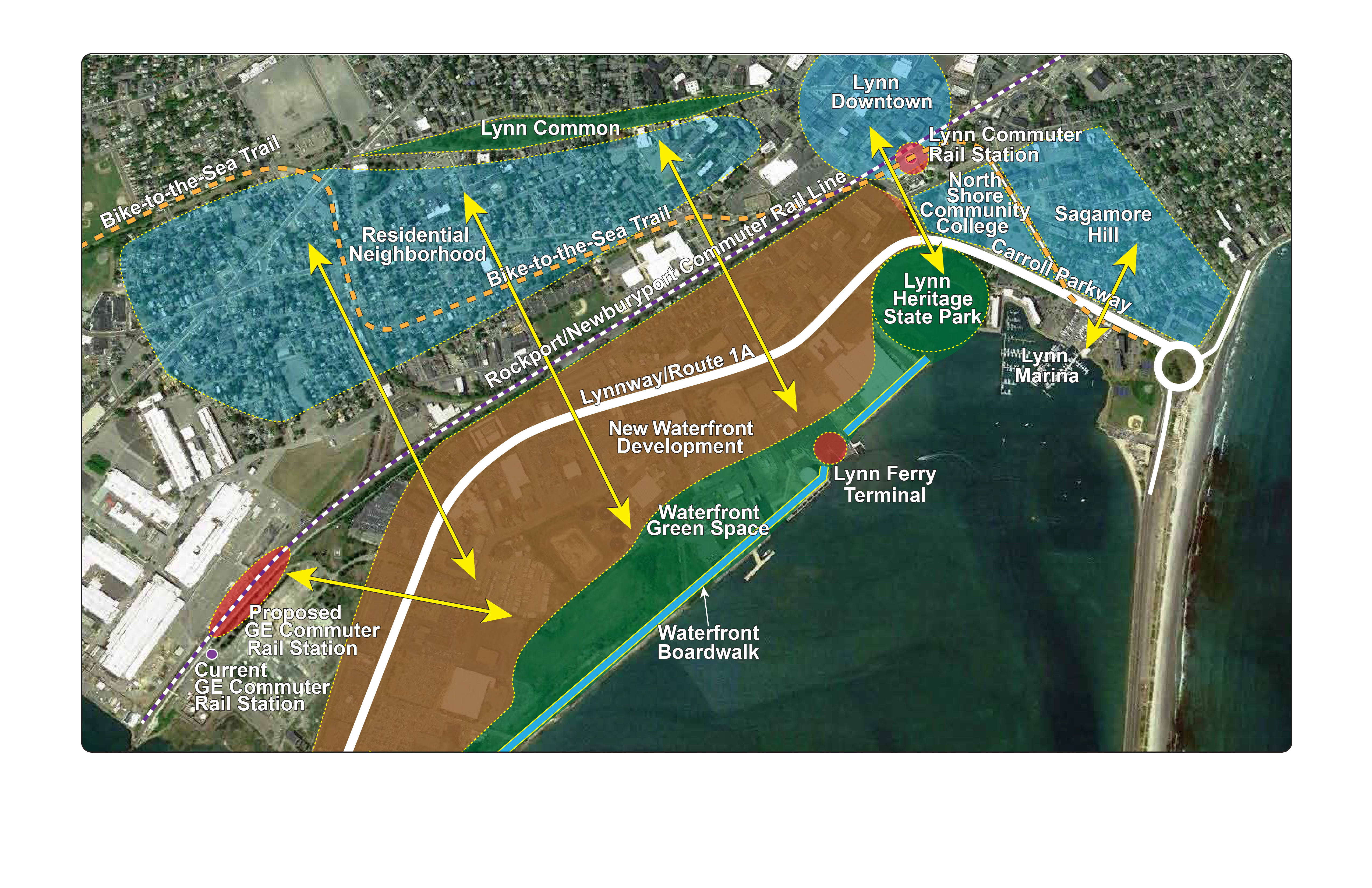 The study area of the Route 1A/Lynnway/Carroll Parkway Study.